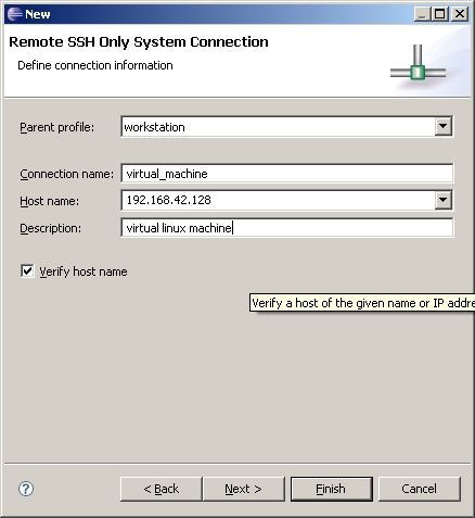 Setting up the remote SSH connection in Eclipse