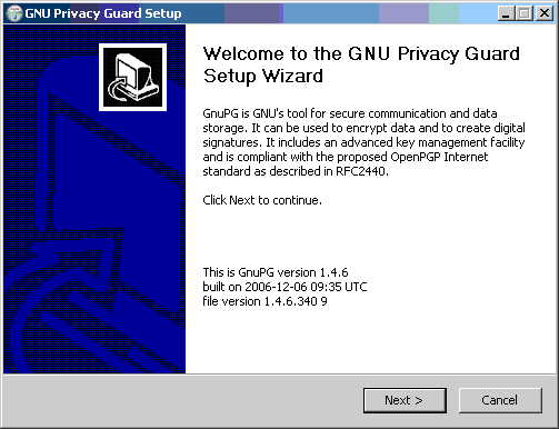 GPG installing at the command line