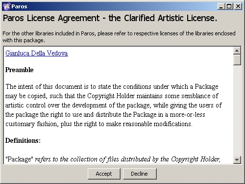 Paros license (again)