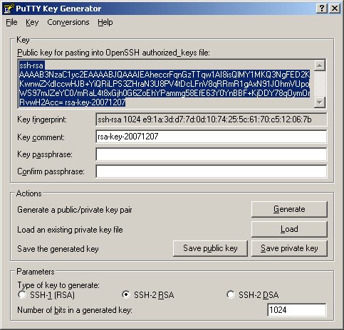 PuTTY Key Generator