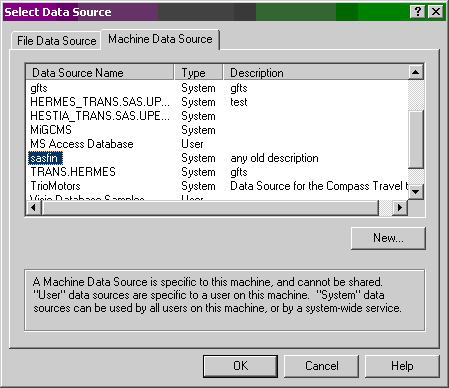 Select ODBC Data Source