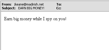 Screenshot of Outlook showing a web bug email.